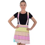 Pastel, Butterfly, Spring, Stripes, Velvet Suspender Skater Skirt