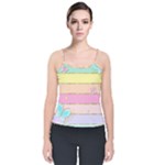 Pastel, Butterfly, Spring, Stripes, Velvet Spaghetti Strap Top