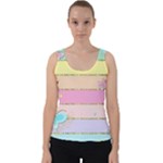 Pastel, Butterfly, Spring, Stripes, Velvet Tank Top