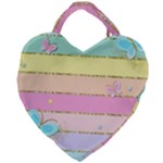 Pastel, Butterfly, Spring, Stripes, Giant Heart Shaped Tote