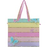 Pastel, Butterfly, Spring, Stripes, Canvas Travel Bag