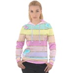 Pastel, Butterfly, Spring, Stripes, Women s Overhead Hoodie