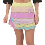 Pastel, Butterfly, Spring, Stripes, Fishtail Mini Chiffon Skirt