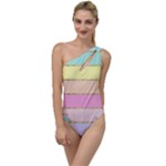 Pastel, Butterfly, Spring, Stripes, To One Side Swimsuit