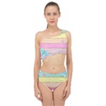 Pastel, Butterfly, Spring, Stripes, Spliced Up Two Piece Swimsuit