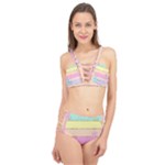 Pastel, Butterfly, Spring, Stripes, Cage Up Bikini Set