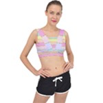 Pastel, Butterfly, Spring, Stripes, V-Back Sports Bra