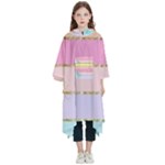 Pastel, Butterfly, Spring, Stripes, Kids  Hooded Rain Ponchos