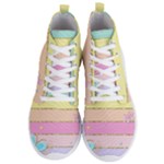 Pastel, Butterfly, Spring, Stripes, Men s Lightweight High Top Sneakers