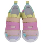 Pastel, Butterfly, Spring, Stripes, Kids  Velcro No Lace Shoes