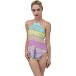 Pastel, Butterfly, Spring, Stripes, Go with the Flow One Piece Swimsuit