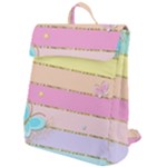 Pastel, Butterfly, Spring, Stripes, Flap Top Backpack