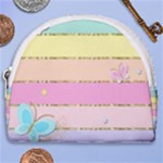 Pastel, Butterfly, Spring, Stripes, Horseshoe Style Canvas Pouch