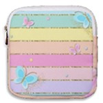 Pastel, Butterfly, Spring, Stripes, Mini Square Pouch