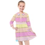 Pastel, Butterfly, Spring, Stripes, Kids  Quarter Sleeve Shirt Dress