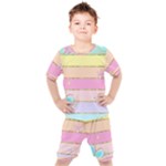 Pastel, Butterfly, Spring, Stripes, Kids  T-Shirt and Shorts Set