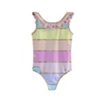 Pastel, Butterfly, Spring, Stripes, Kids  Frill Swimsuit