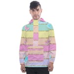 Pastel, Butterfly, Spring, Stripes, Men s Front Pocket Pullover Windbreaker