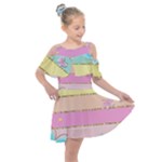 Pastel, Butterfly, Spring, Stripes, Kids  Shoulder Cutout Chiffon Dress