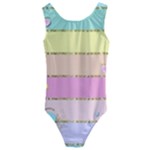 Pastel, Butterfly, Spring, Stripes, Kids  Cut-Out Back One Piece Swimsuit