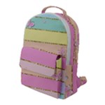 Pastel, Butterfly, Spring, Stripes, Flap Pocket Backpack (Large)