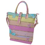 Pastel, Butterfly, Spring, Stripes, Buckle Top Tote Bag