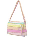 Pastel, Butterfly, Spring, Stripes, Front Pocket Crossbody Bag