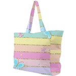 Pastel, Butterfly, Spring, Stripes, Simple Shoulder Bag