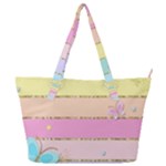 Pastel, Butterfly, Spring, Stripes, Full Print Shoulder Bag