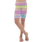 Pastel, Butterfly, Spring, Stripes, Kids  Lightweight Velour Cropped Yoga Leggings