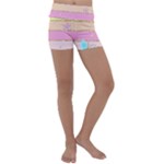 Pastel, Butterfly, Spring, Stripes, Kids  Lightweight Velour Yoga Shorts