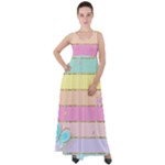 Pastel, Butterfly, Spring, Stripes, Empire Waist Velour Maxi Dress