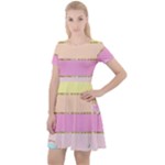 Pastel, Butterfly, Spring, Stripes, Cap Sleeve Velour Dress 