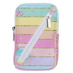 Pastel, Butterfly, Spring, Stripes, Belt Pouch Bag (Small) from ArtsNow.com