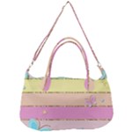 Pastel, Butterfly, Spring, Stripes, Removable Strap Handbag