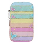 Pastel, Butterfly, Spring, Stripes, Waist Pouch (Large)