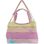 Pastel, Butterfly, Spring, Stripes, Double Compartment Shoulder Bag