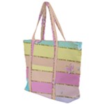 Pastel, Butterfly, Spring, Stripes, Zip Up Canvas Bag