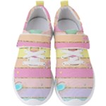 Pastel, Butterfly, Spring, Stripes, Men s Velcro Strap Shoes