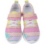 Pastel, Butterfly, Spring, Stripes, Women s Velcro Strap Shoes