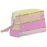 Pastel, Butterfly, Spring, Stripes, Wristlet Pouch Bag (Large)