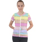 Pastel, Butterfly, Spring, Stripes, Short Sleeve Zip Up Jacket