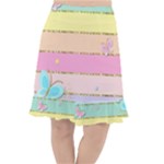 Pastel, Butterfly, Spring, Stripes, Fishtail Chiffon Skirt