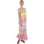 Pastel, Butterfly, Spring, Stripes, Cami Maxi Ruffle Chiffon Dress