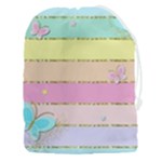 Pastel, Butterfly, Spring, Stripes, Drawstring Pouch (3XL)