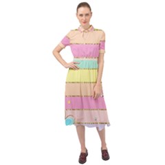 Keyhole Neckline Chiffon Dress 