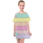 Pastel, Butterfly, Spring, Stripes, Kids  One Piece Chiffon Dress