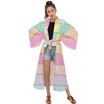 Pastel, Butterfly, Spring, Stripes, Maxi Kimono