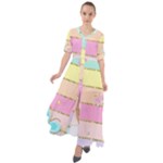 Pastel, Butterfly, Spring, Stripes, Waist Tie Boho Maxi Dress