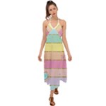 Pastel, Butterfly, Spring, Stripes, Halter Tie Back Dress 